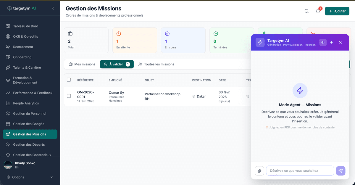Agent IA - Génération missions