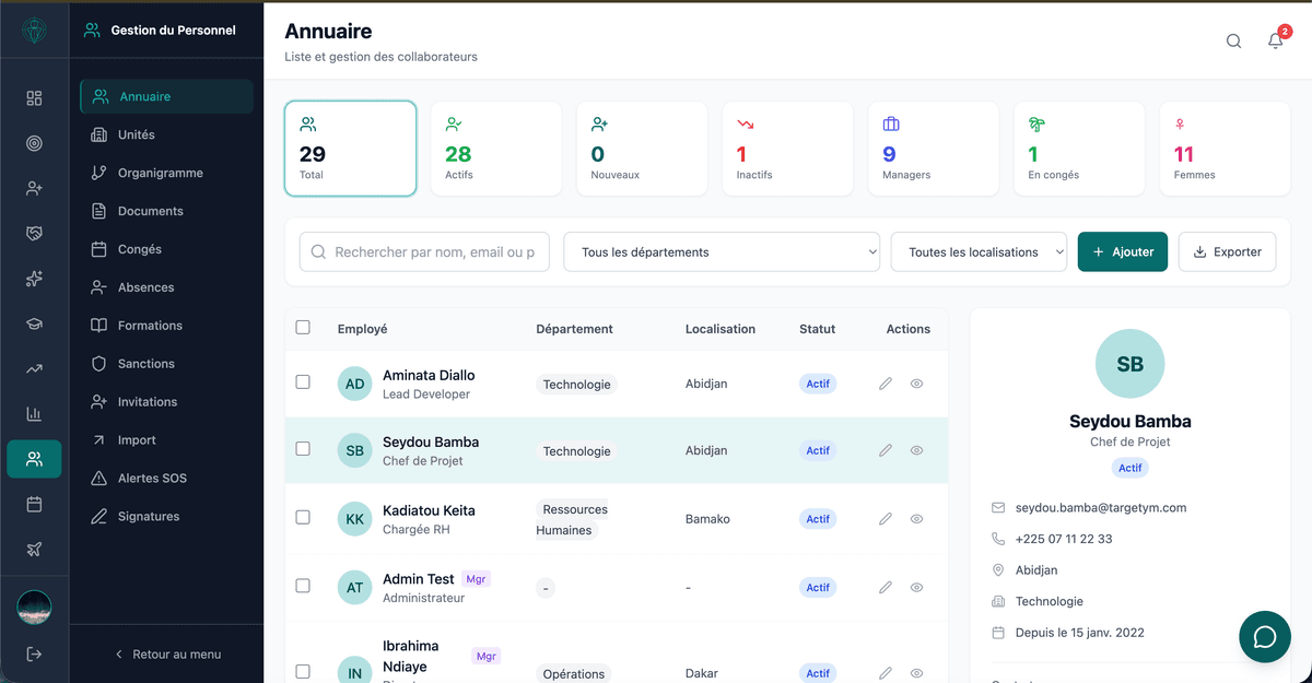 Gestion du Personnel